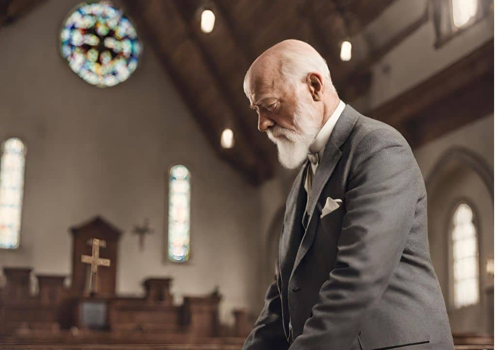 John Harvey Hellogg en pleine séance de prière à l'église